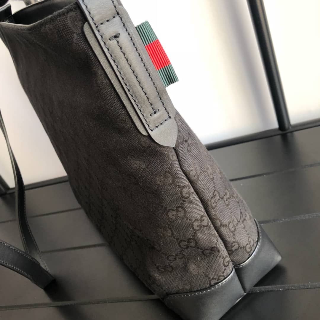 Gucci GG Canvas Shoulder Bag Replica Black 308930