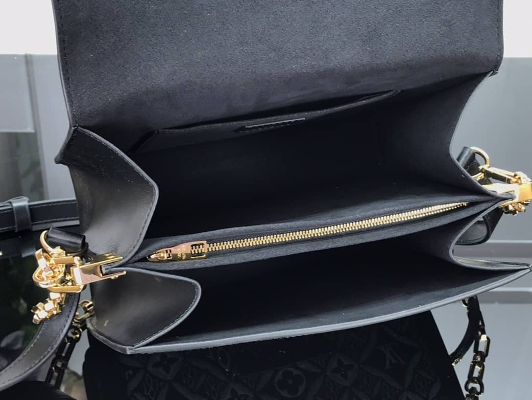 Louis Vuitton Since 1854 Jacquard Pattern Dauphine MM Replica Shoulder Bag Black M57211