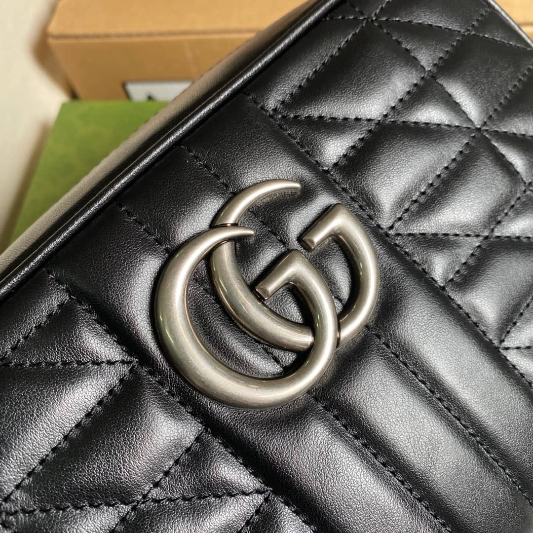 Gucci GG Marmont Small Shoulder Handbag Camera Bag Replica Black 447632