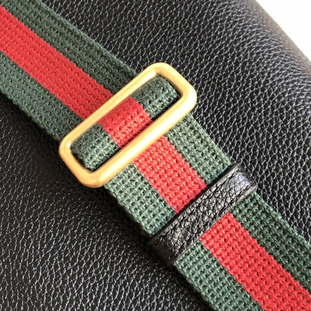 Gucci Print Leather Belt Waist Bum Bag Replica Black 493869