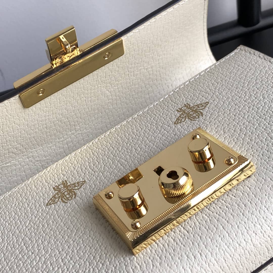 Gucci Padlock Bee Star Small Shoulder Bag Replica White 432182
