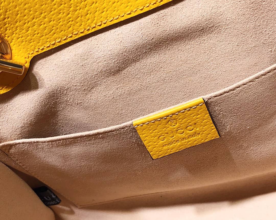 Gucci Padlock Small GG Supreme Canvas Shoulder Bag Replica Yellow 498156