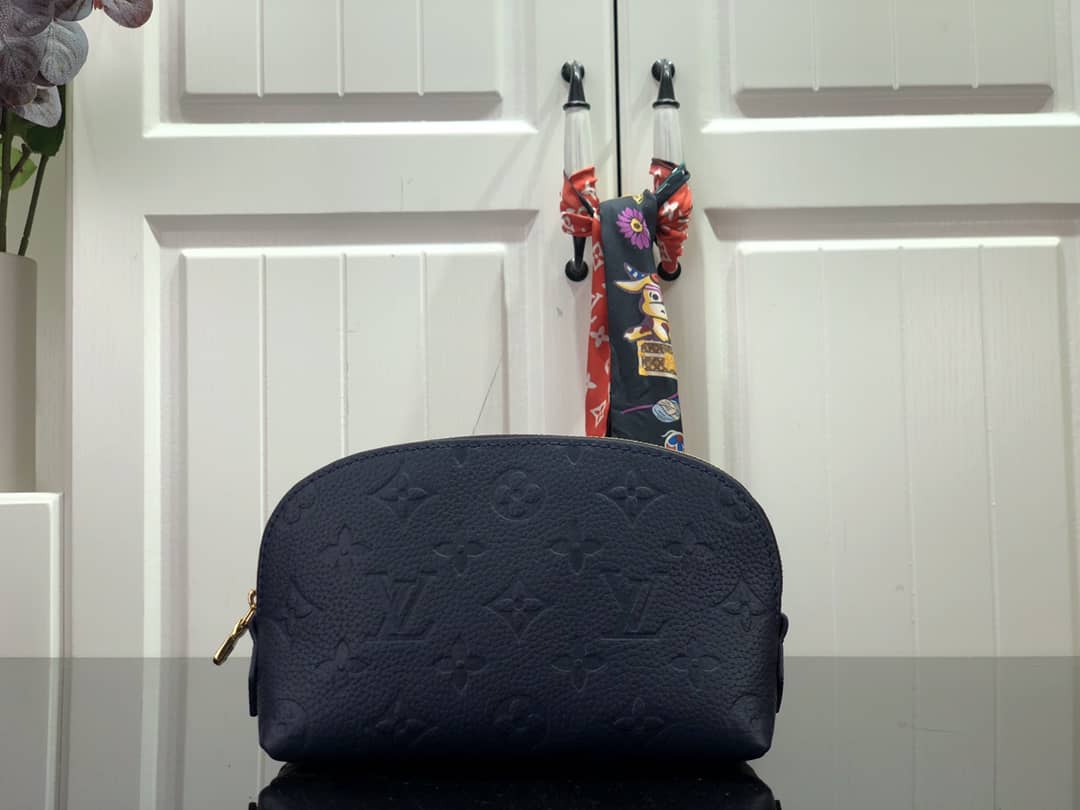Louis Vuitton Pochette Dupe Monogram Cosmetic Pouch  Blue M47515