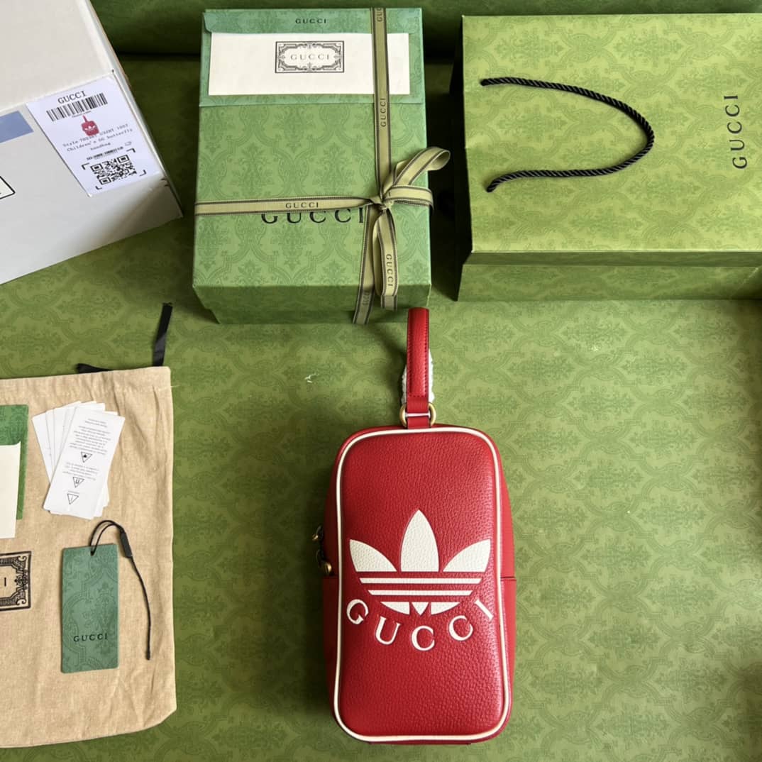 Gucci Adidas x Gucci Mini Top Handle Red 702387 Replica Clutch