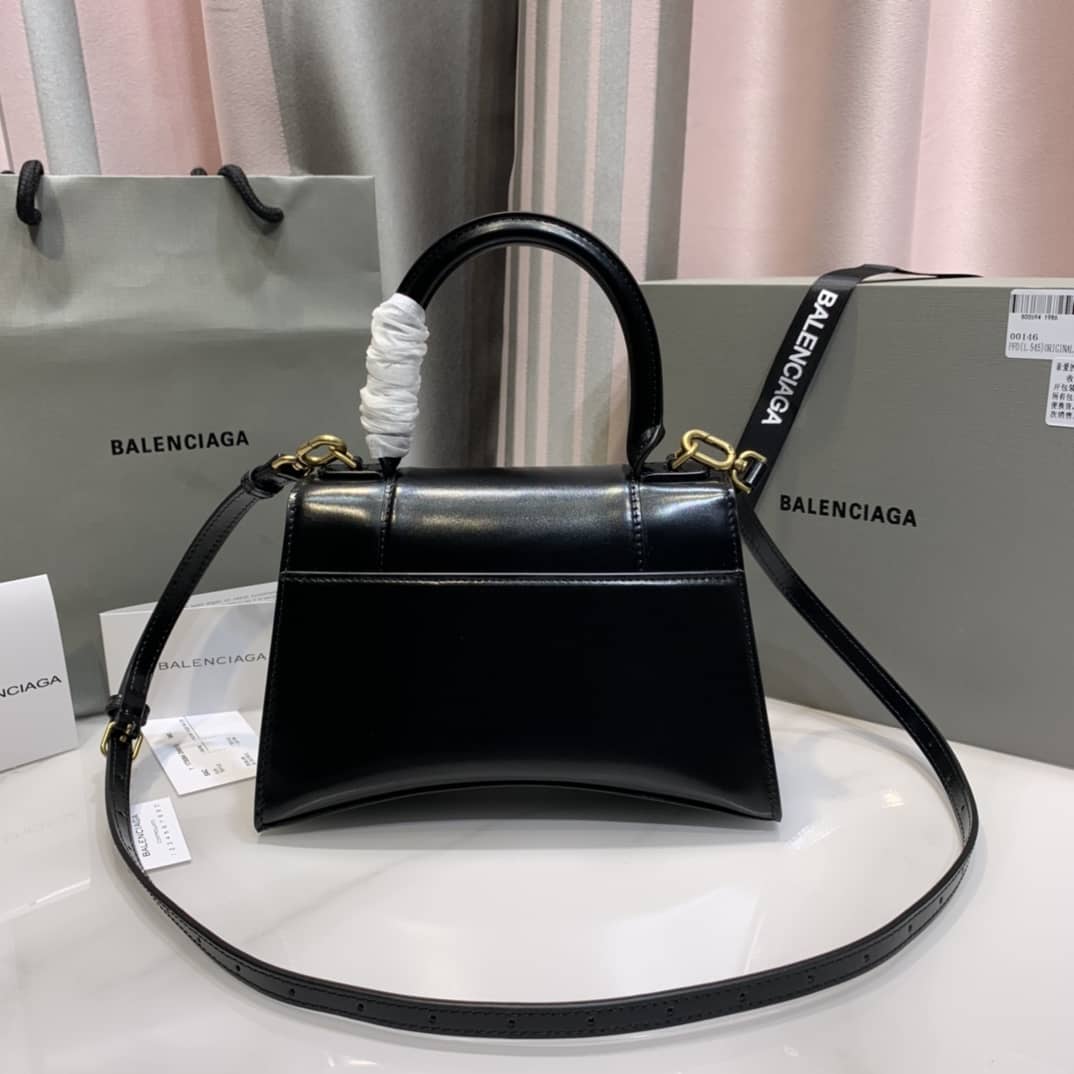 Balenciaga Hourglass Leather Top Handle Replica Bag