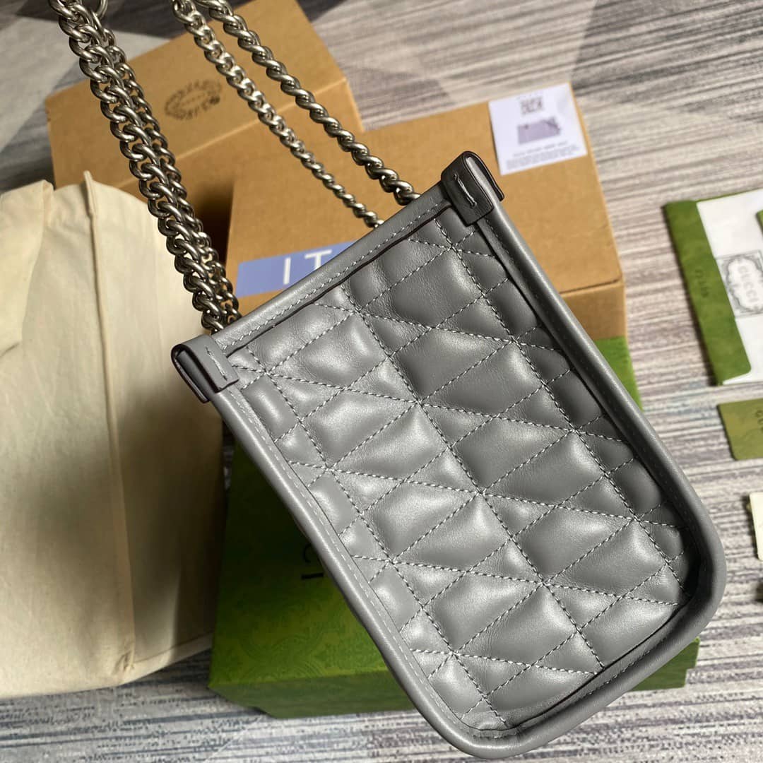 Gucci GG Marmont Small Tote Bag Replica Gray 681483