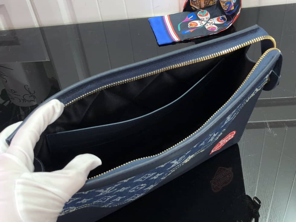 Louis Vuitton Pochette Dupe x Nigo Voyage MM Monogram Blue M45961