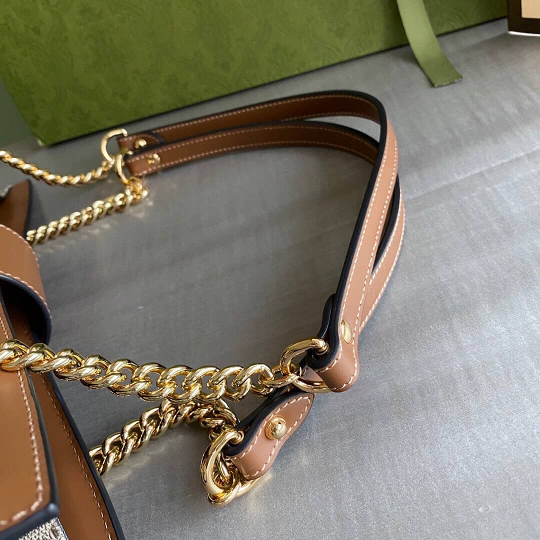 Gucci Padlock Medium GG Supreme Shoulder Bag Replica Gray Brown 479197
