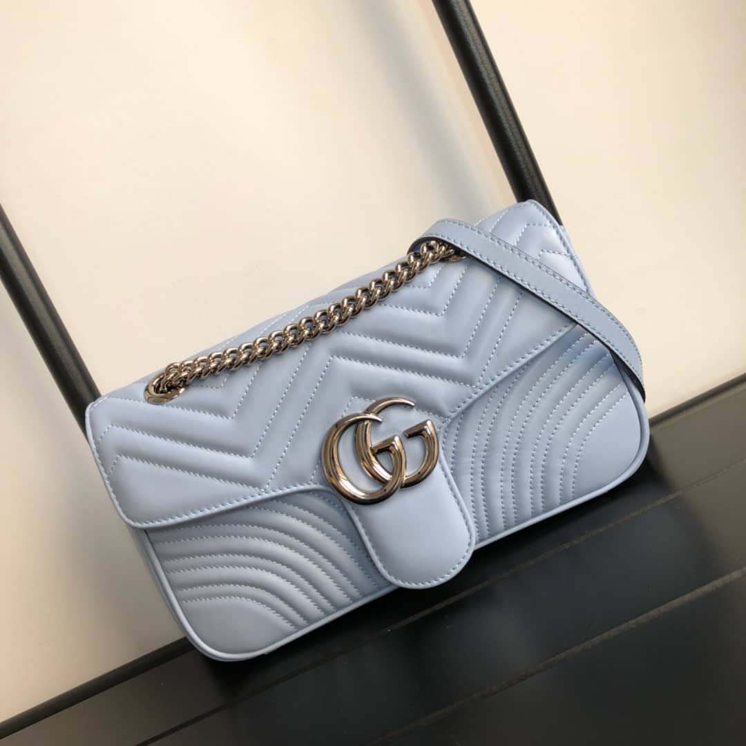 Gucci GG Marmont Matelasse Shoulder Bag Replica Blue 443497