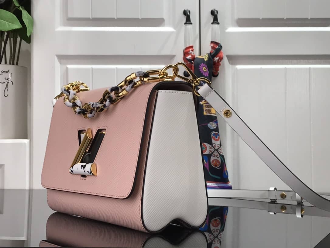 Louis Vuitton Monogram 2Way Leather Twist Replica Handbag Pink M58526