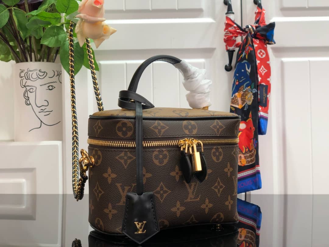 Louis Vuitton Replica Bags Vanity PM Reverse Monogram Coated Canvas Crossbody M45165