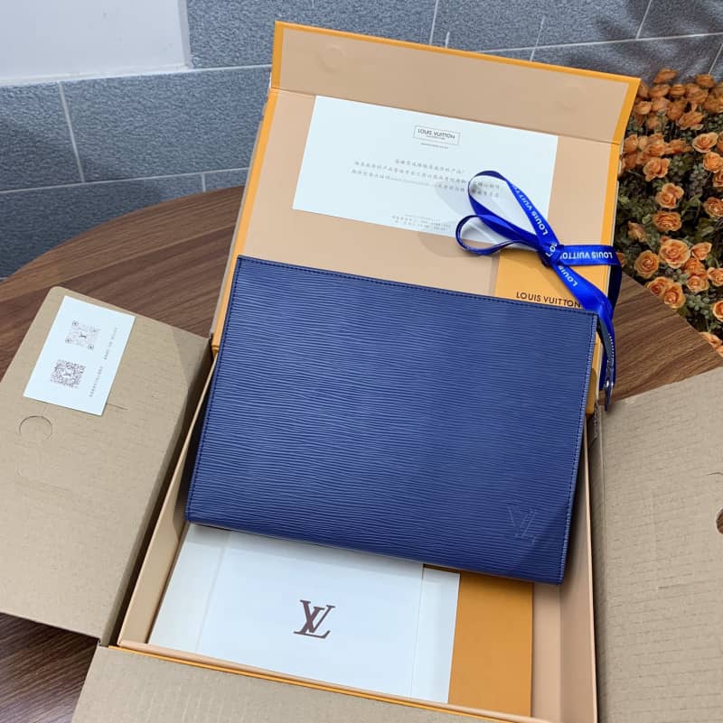 Louis Vuitton Replica Toiletry Pouch 26 Epi Leather Blue M41366
