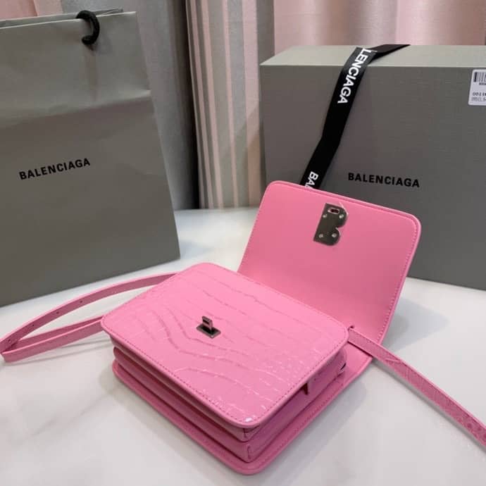 Balenciaga Crocodile Embossed Box Replica Shoulder Bag