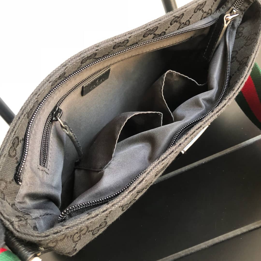 Gucci GG Canvas Shoulder Bag Replica Black 189749