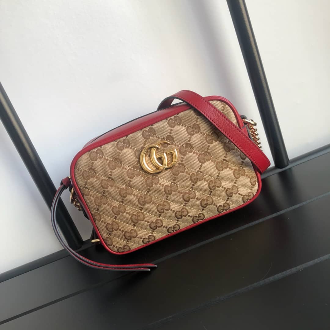 Gucci GG Marmont Matelassé Mini Bag Replica Brown 448065