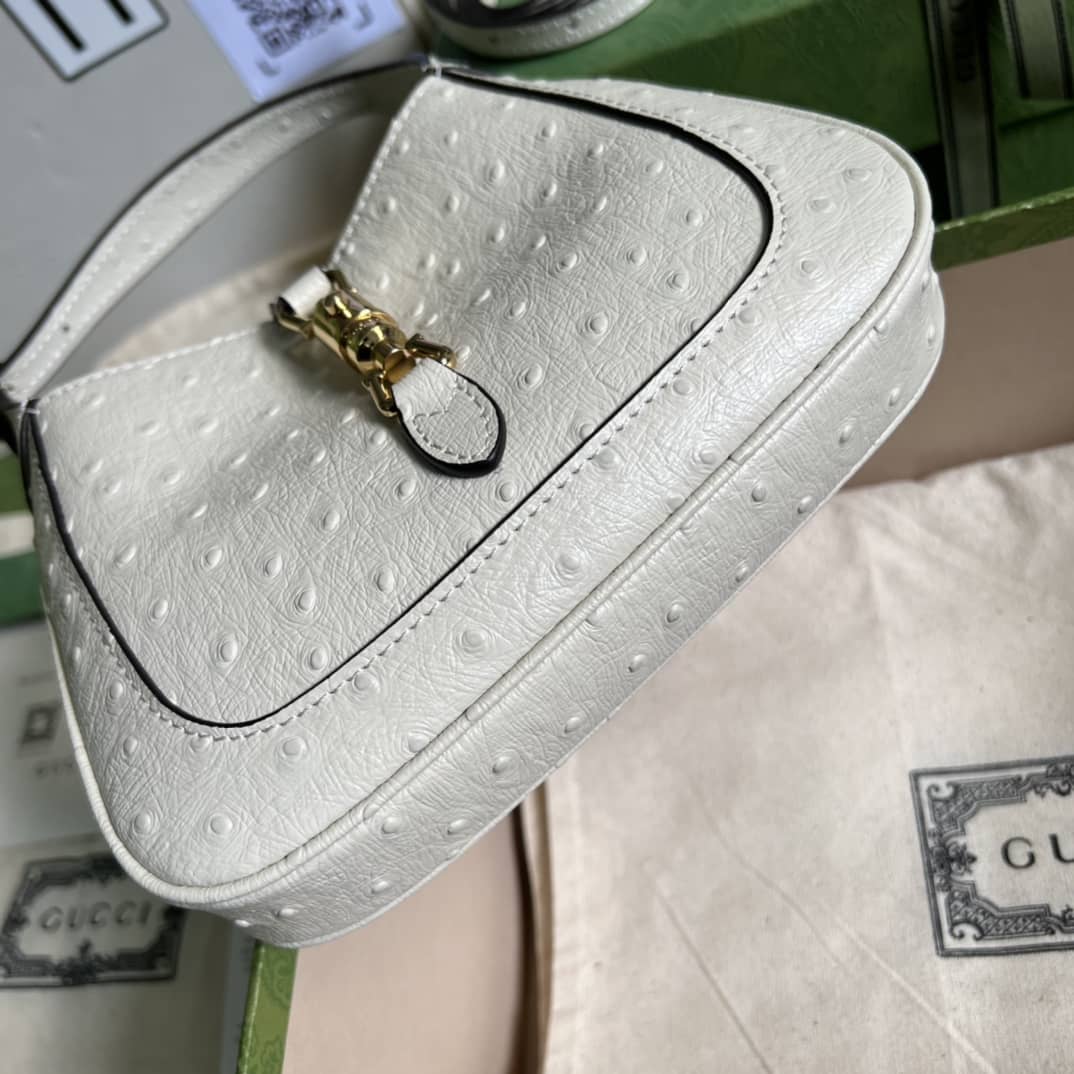 Gucci Jackie 1961 Ostrich Mini Hobo 637091 Replica Shoulder Bag