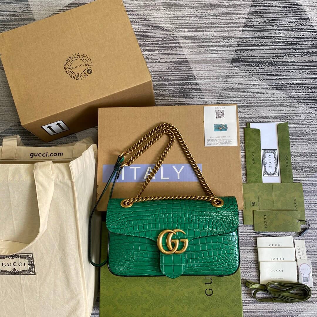 Gucci GG Marmont Matelasse Shoulder Bag Replica Green 443497