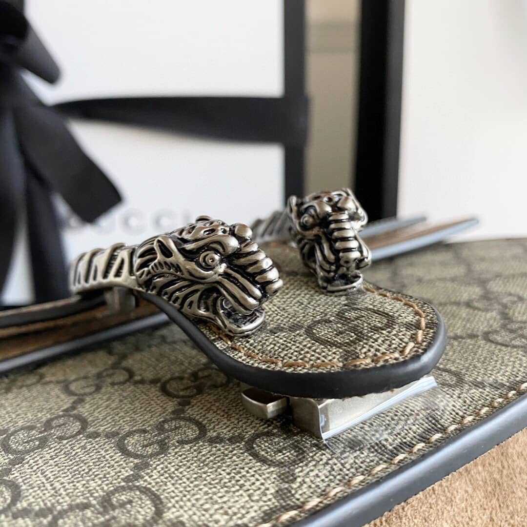 Gucci Dionysus Dupe GG Supreme Dionysus Chain Replica Shoulder Bag Gray 400249