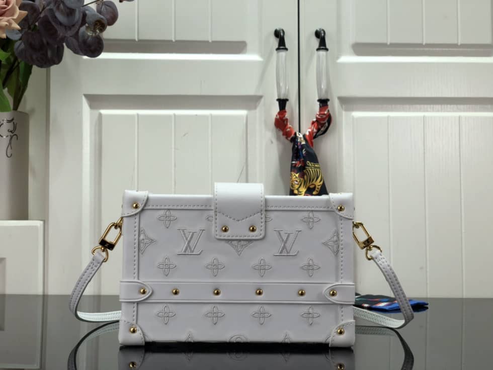 Louis Vuitton Petite Malle Monogram Flou White M20745 Replica Trunk Box