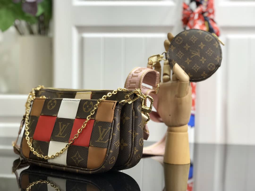 Louis Vuitton Monogram Canvas Multi Pochette Replica Red M44823