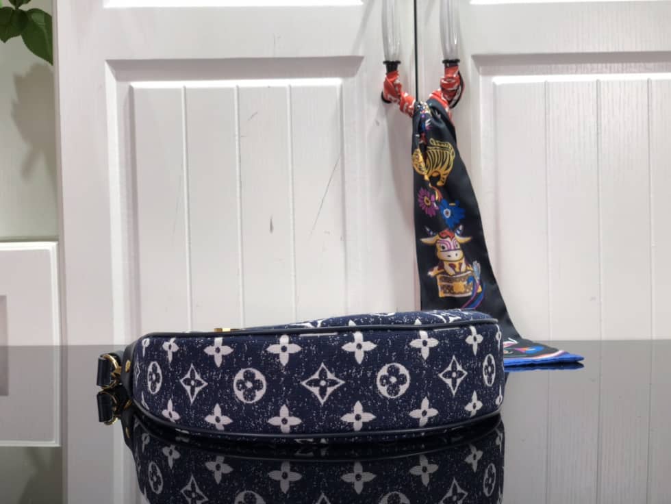 Louis Vuitton Loop Monogram Denim Ecru Blue M81094 Replica Hobo