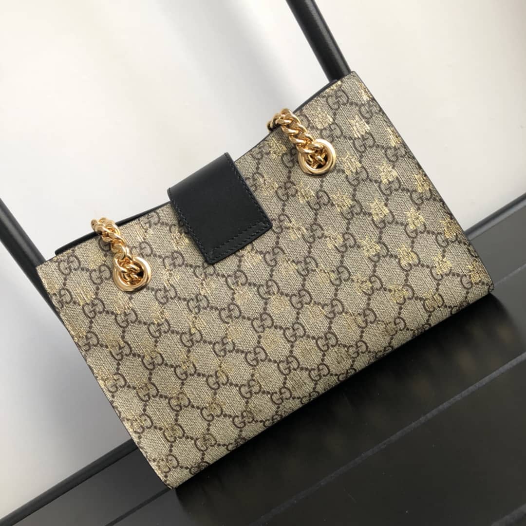 Gucci Padlock Small GG Supreme Canvas Shoulder Bag Replica Brown 498156