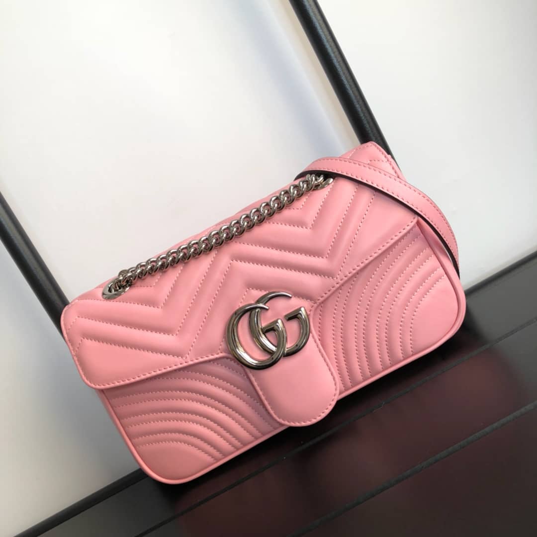 Gucci GG Marmont Matelasse Shoulder Bag Replica Pink 443497