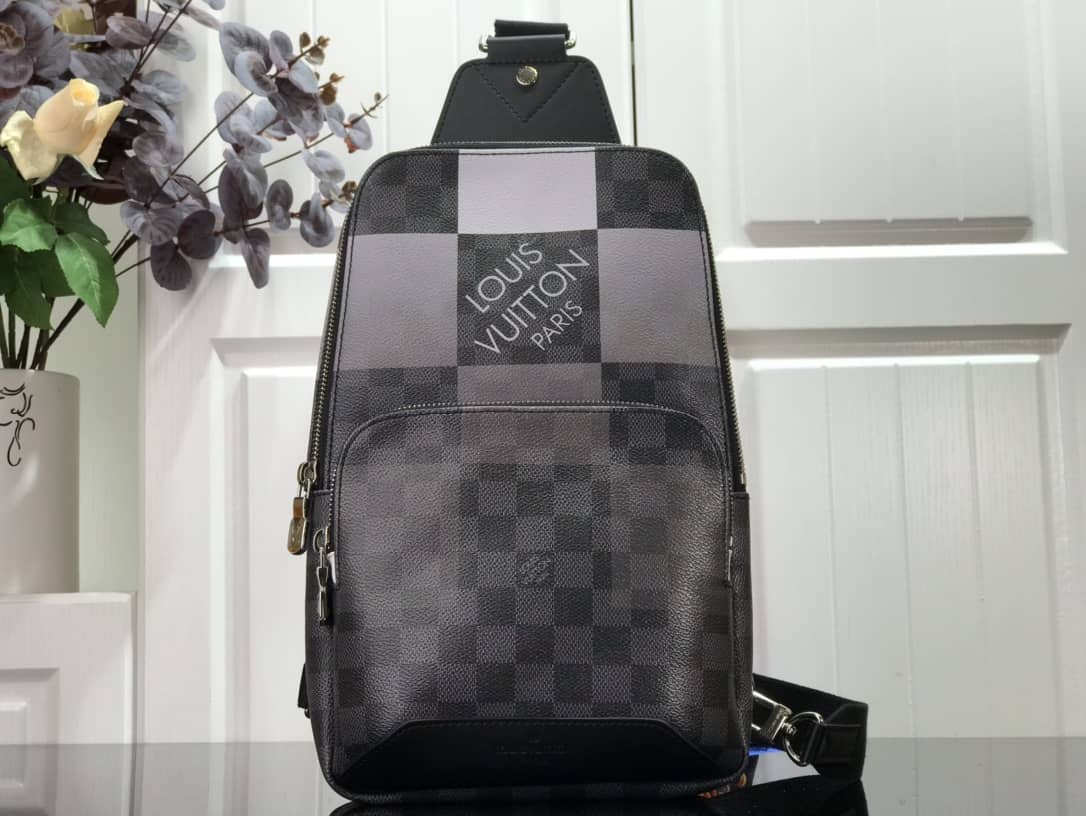 Louis Vuitton Damier Graphite Mens Avenue Replica Sling Bag  Black Gray N40403