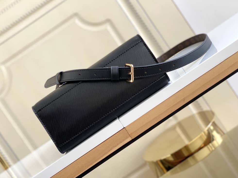 Louis Vuitton Petit Sac Plat Epi Leather Black M69441 Replica Shoulder Bag