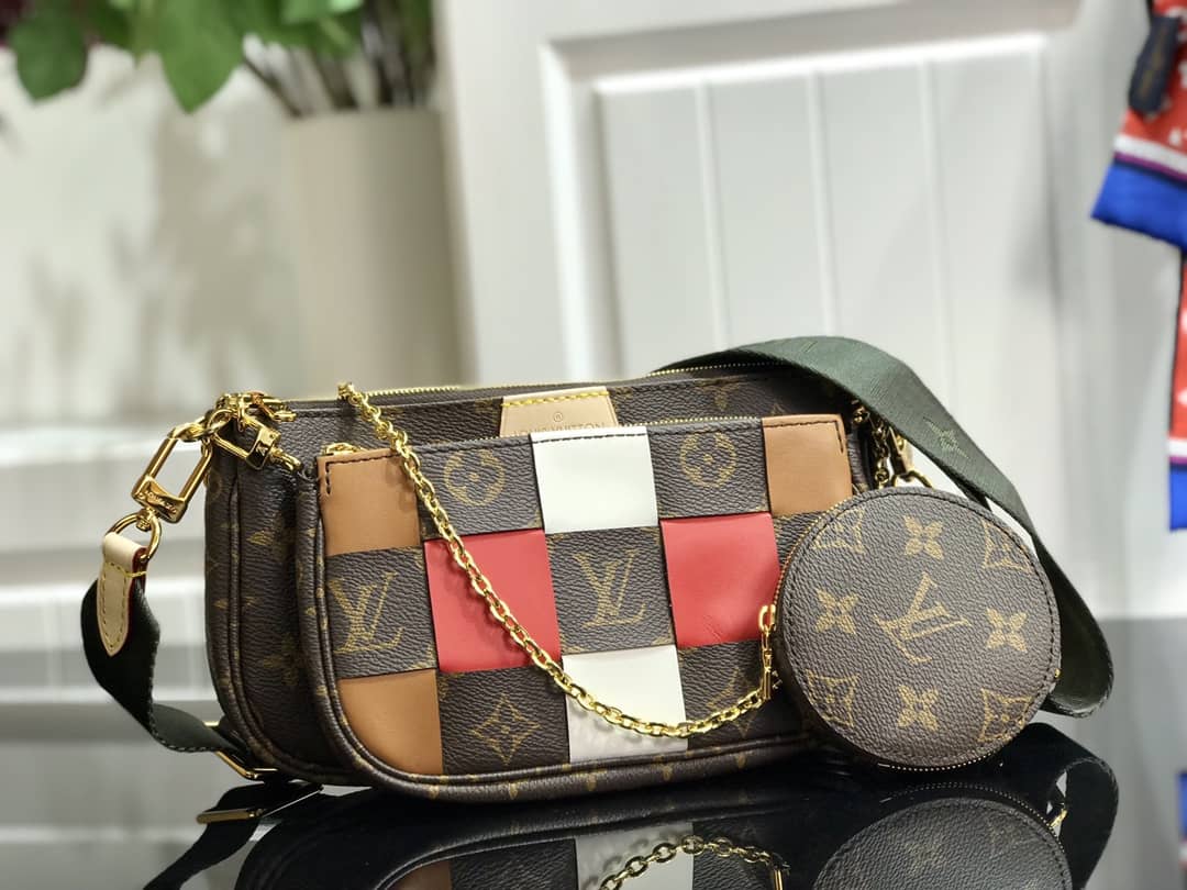 Louis Vuitton Monogram Canvas Multi Pochette Replica Red M44823