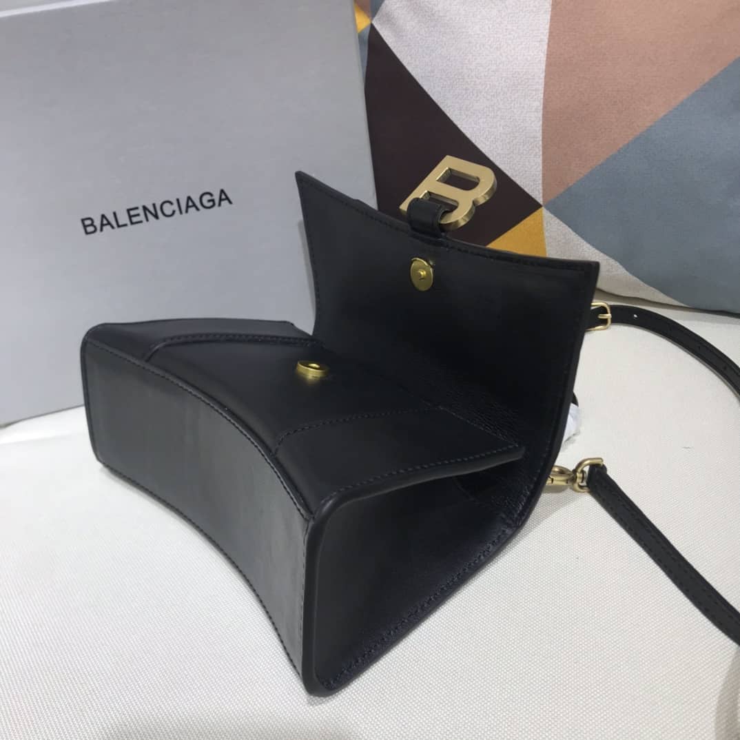 Balenciaga Hourglass Leather Top Handle Replica Bag