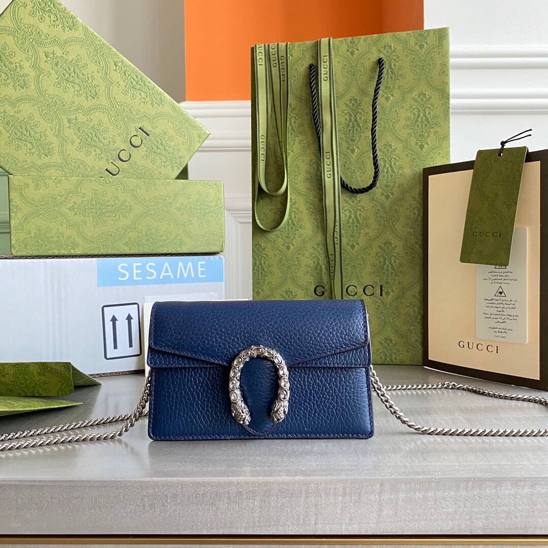 Gucci Dionysus GG Supreme Super Mini Bag Replica Blue 476432