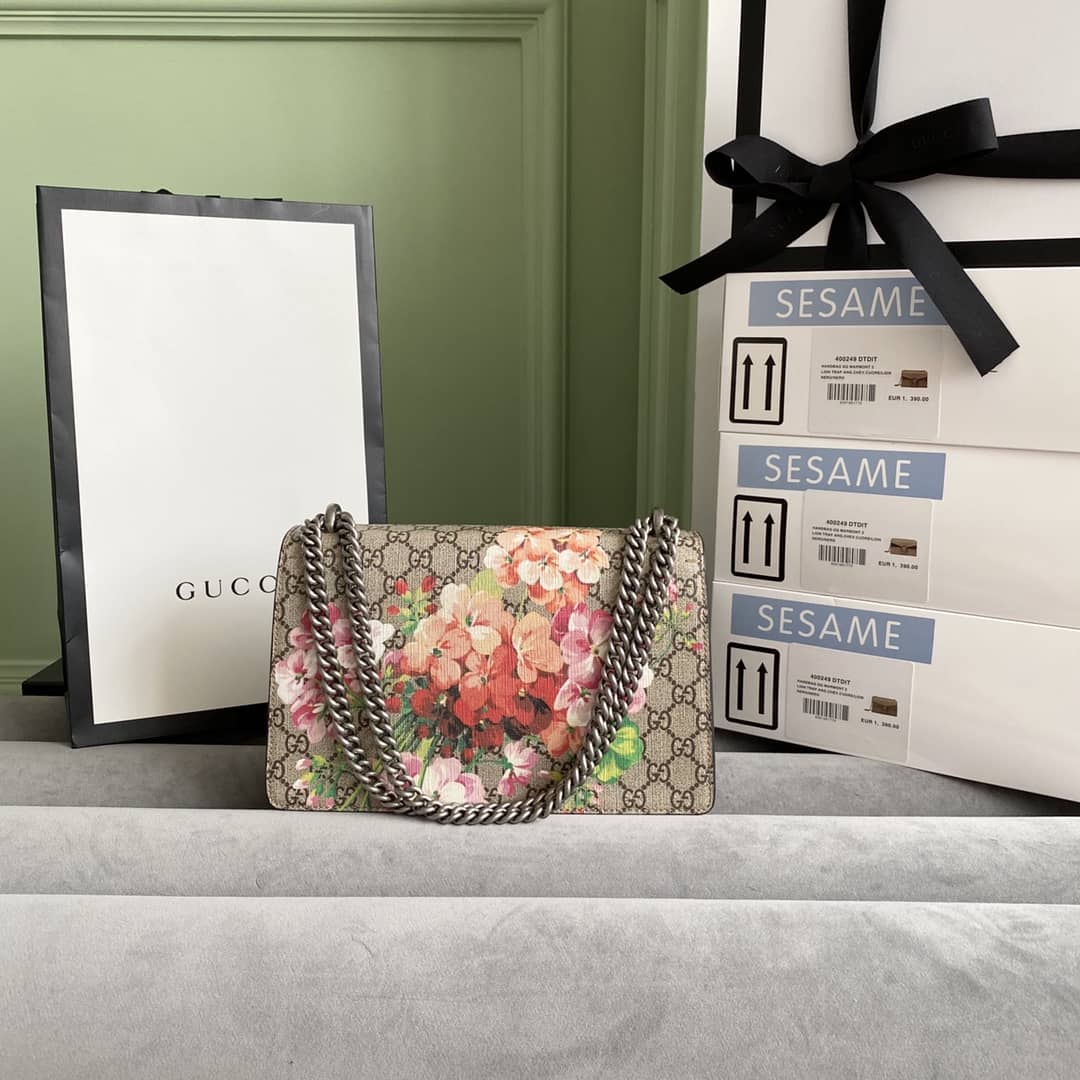 Gucci Dionysus Dupe GG Supreme Dionysus Chain Replica Shoulder Bag Brown 400249