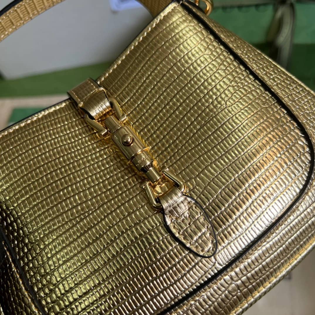 Gucci Jackie 1961 Mini Shoulder Bag Gold Leather 675799 Replica