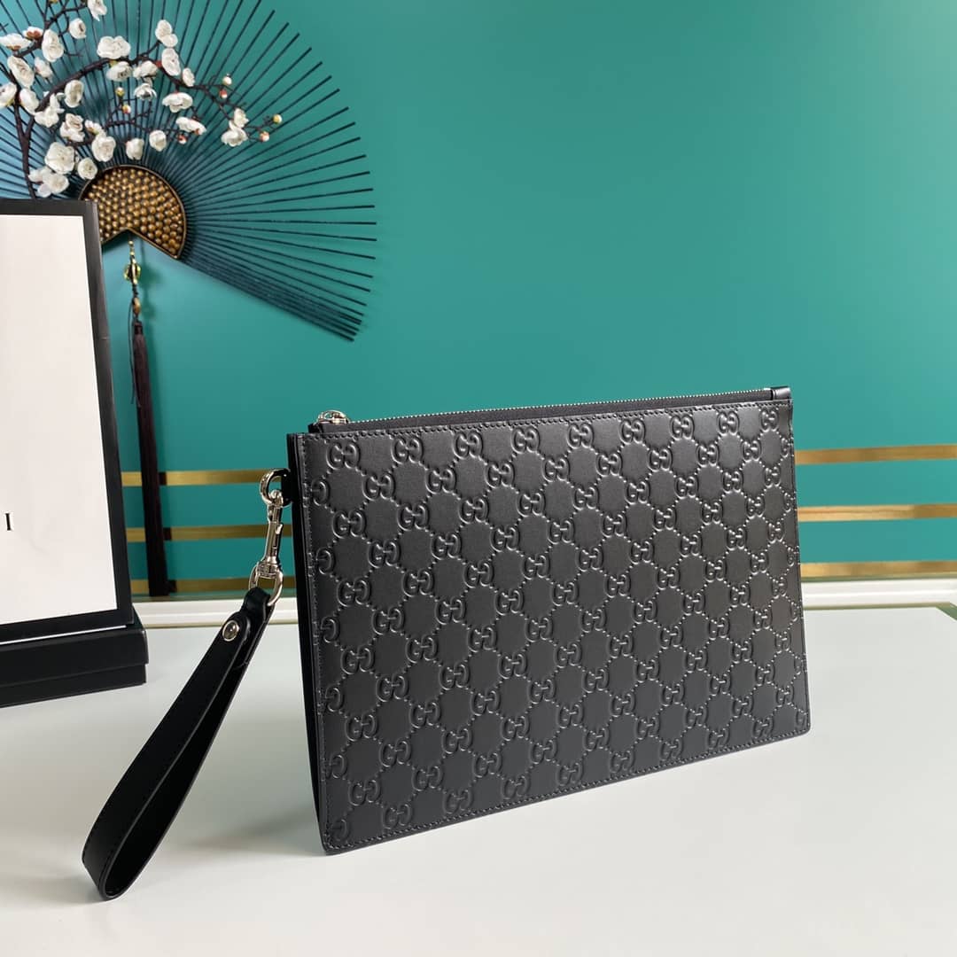 Gucci Mens Signature Soft Pouch Replica 473950