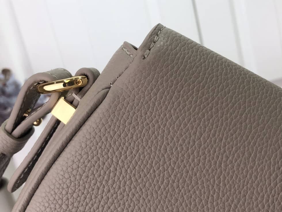 Louis Vuitton Pont 9 Soft MM Grained Calfskin Gery M58967 Replica Crossbody Bag