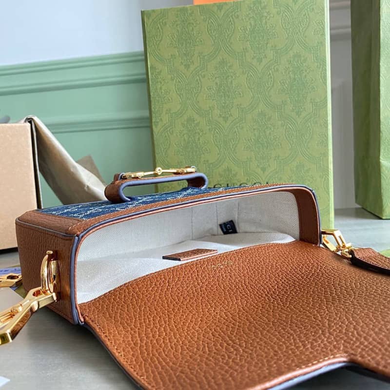 Gucci Horsebit 1955 Mini Bag Replica Blue 658574
