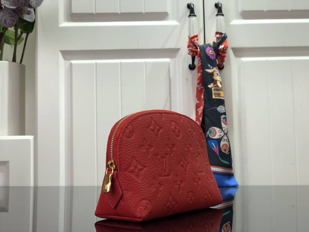 Louis Vuitton Pochette Dupe Monogram Cosmetic Pouch  Red M47515