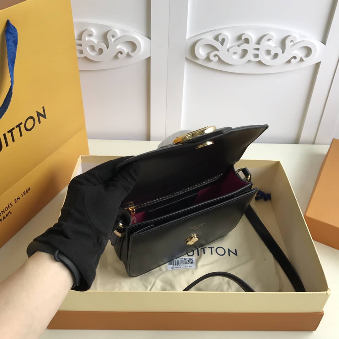 Louis Vuitton Pont9 Neuf Leather Replica Shoulder Bag Black M55948