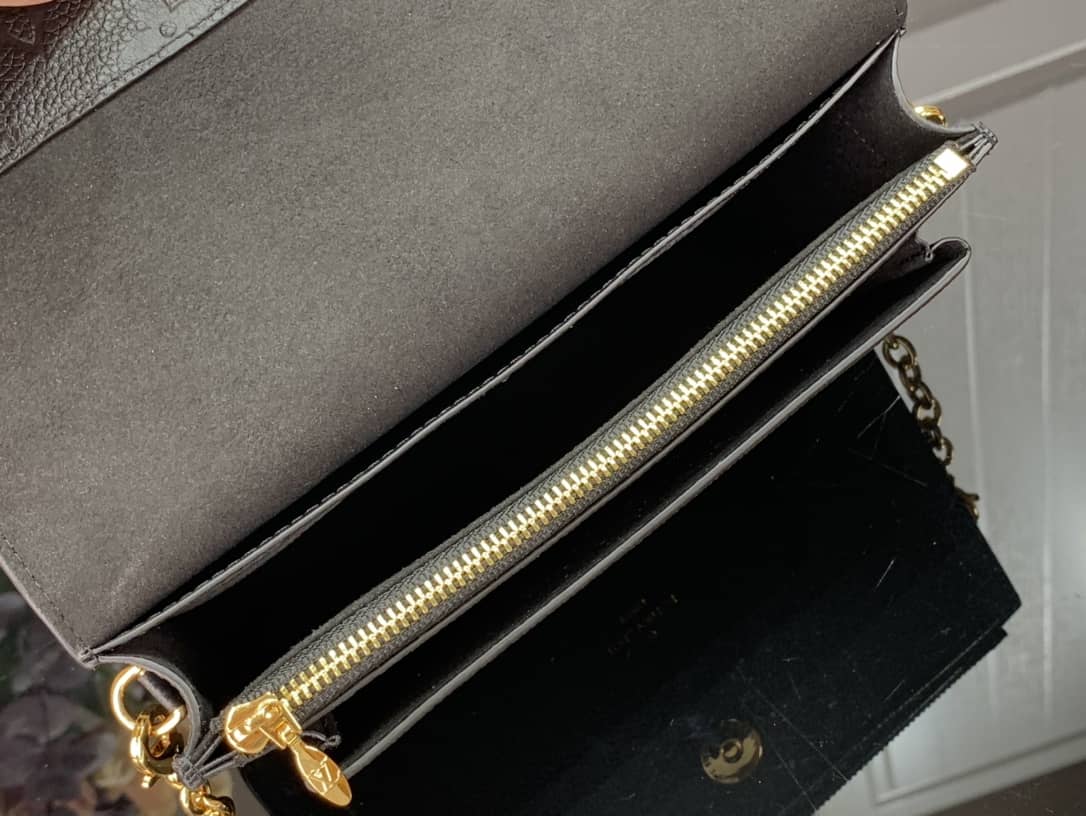 Best Replica Louis Vuitton Vavin Chain Empreinte Leather Replica Bag Black M63398(ColaReps)