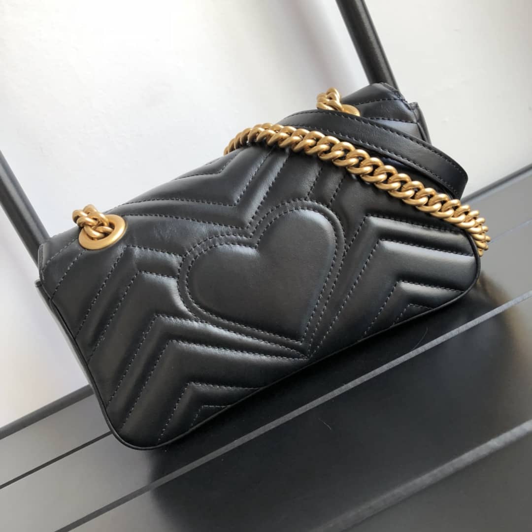 Gucci GG Marmont Mini Matelasse Shoulder Bag Replica Yellow Red 446744