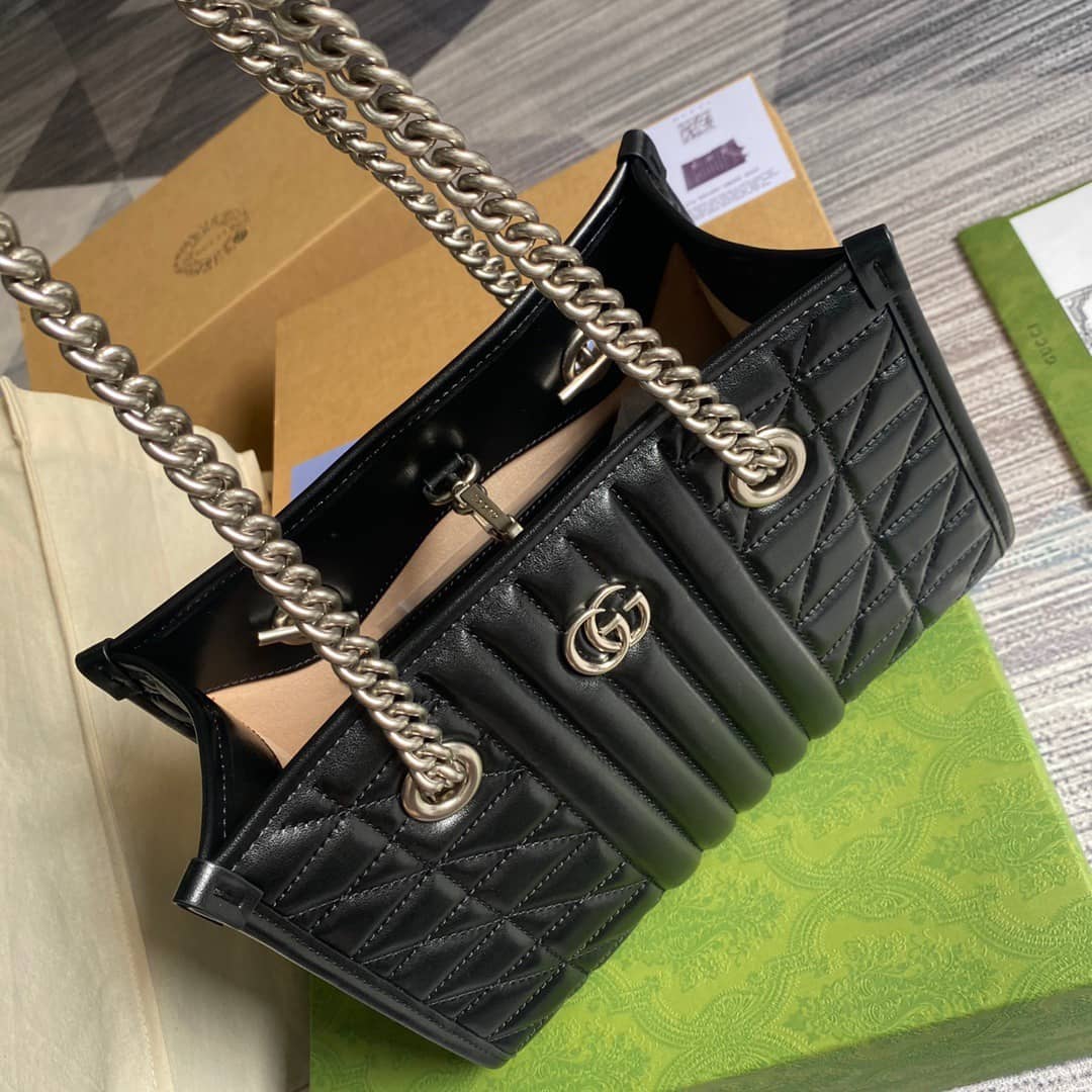 Gucci GG Marmont Small Tote Bag Replica Black 681483