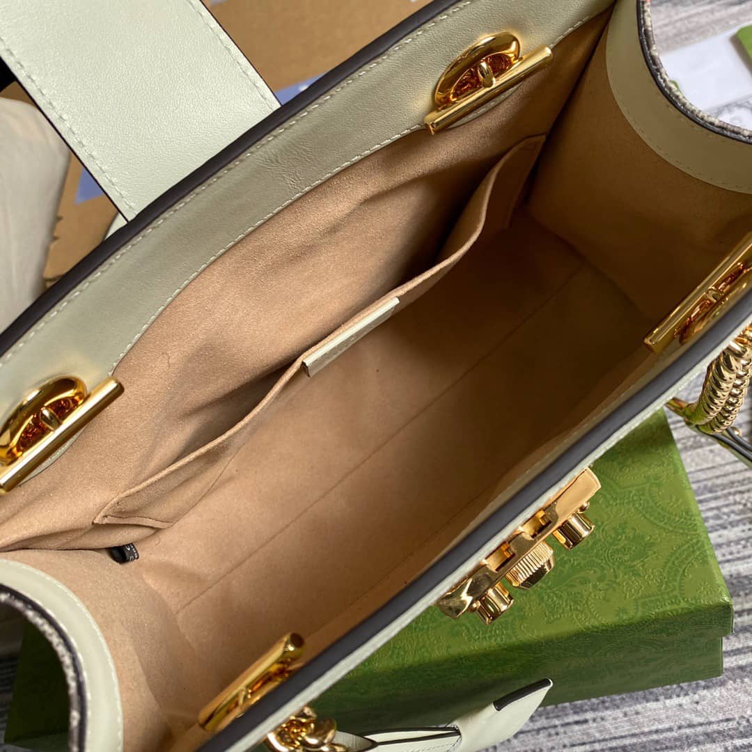 Gucci Padlock Small GG Supreme Canvas Shoulder Bag Replica Brown 498156
