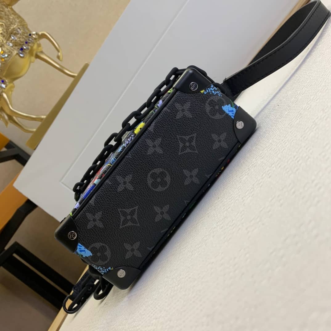 Louis Vuitton Mini Soft Trunk Monogram Eclipse Flower Replica Bag M69072