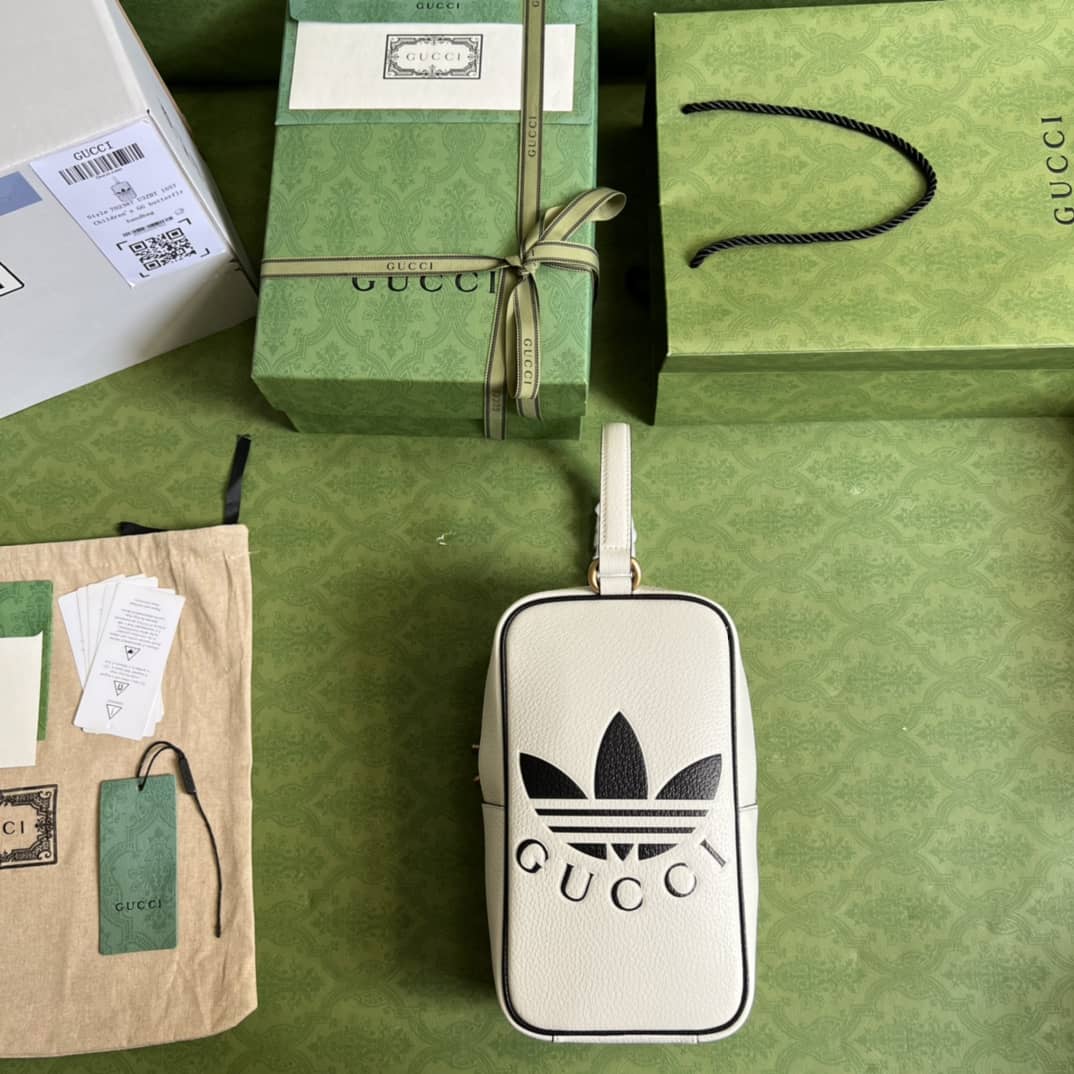 Gucci Adidas x Gucci Mini Top Handle White 702387 Replica Clutch