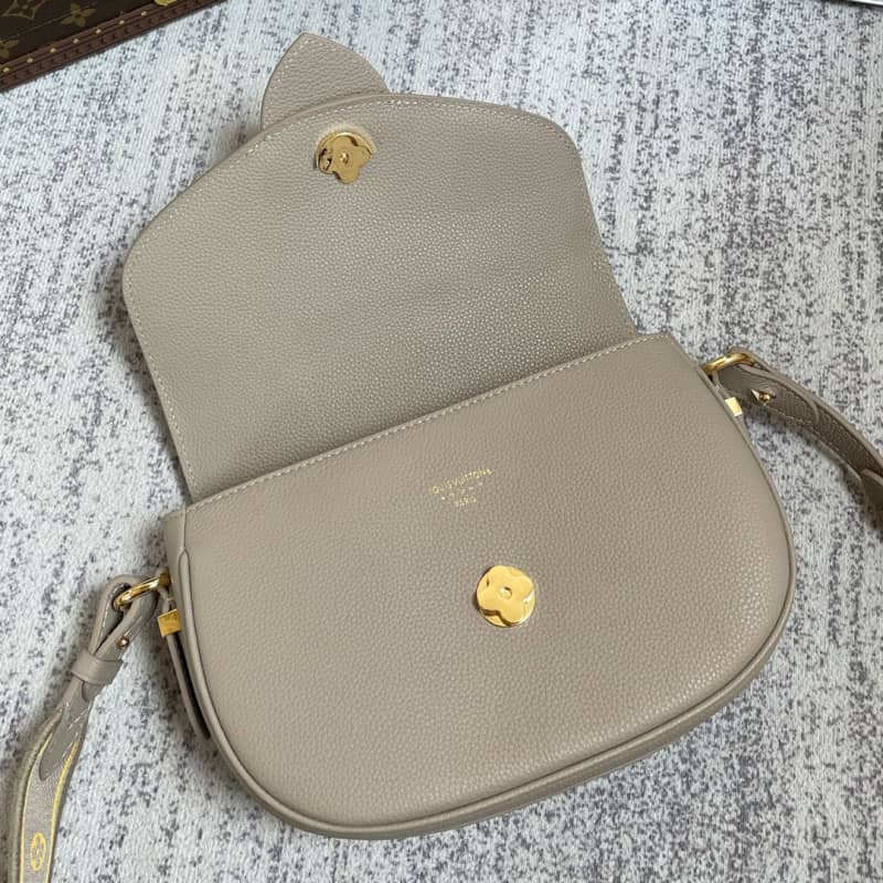 Louis Vuitton Pont 9 Soft MM Grained Calfskin Leather Replica Bag Brown M58968