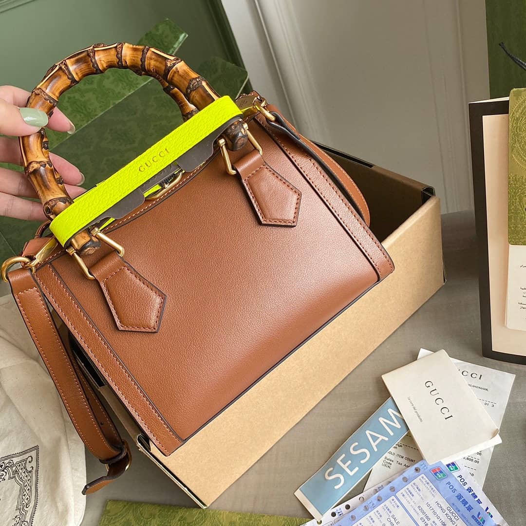 Gucci Diana Mini Bamboo Tote Bag Replica Brown 655661