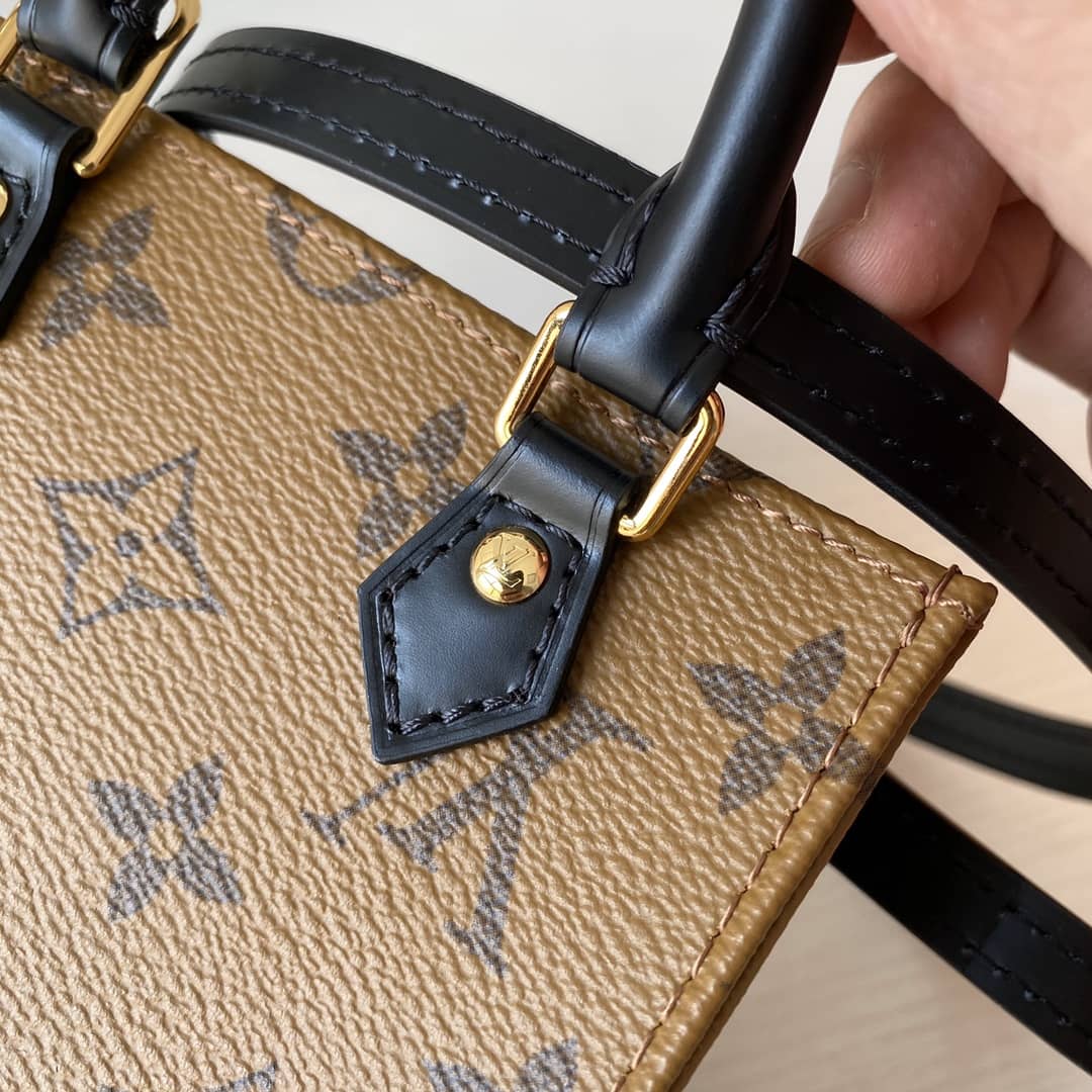 Louis Vuitton Monogram Petit Sac Plat 2Way Replica Shoulder Bag Brown M69442