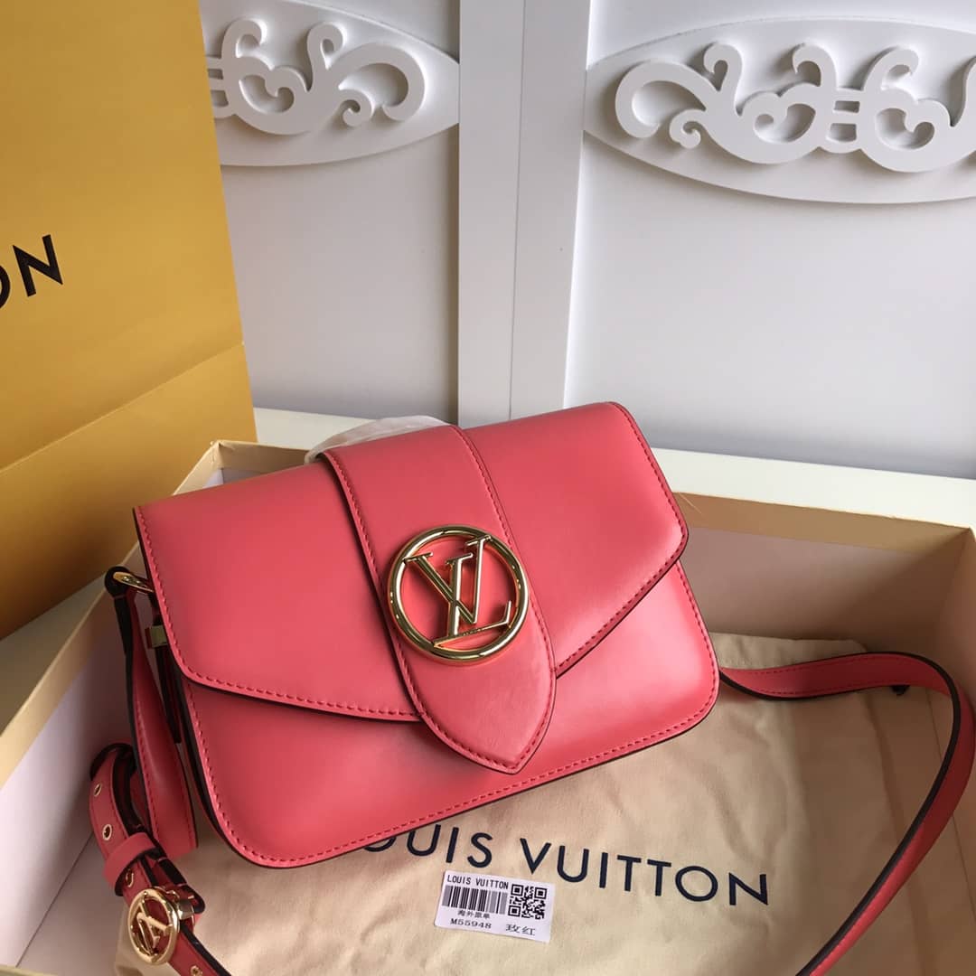 Louis Vuitton Pont9 Neuf Leather Replica Shoulder Bag Red M55948