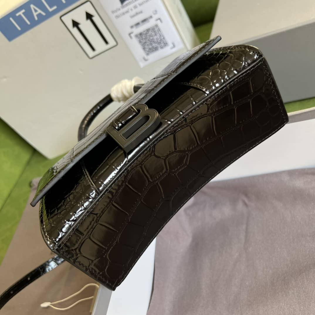 Balenciaga Hourglass Leather Top Handle Replica Bag